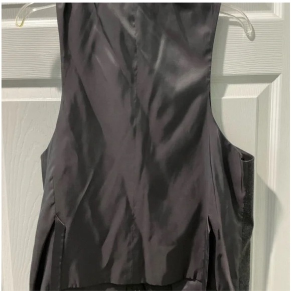 Chaps Gray Suit Vest Classic V-neck Formal 100% Wool - Picture 3 of 3